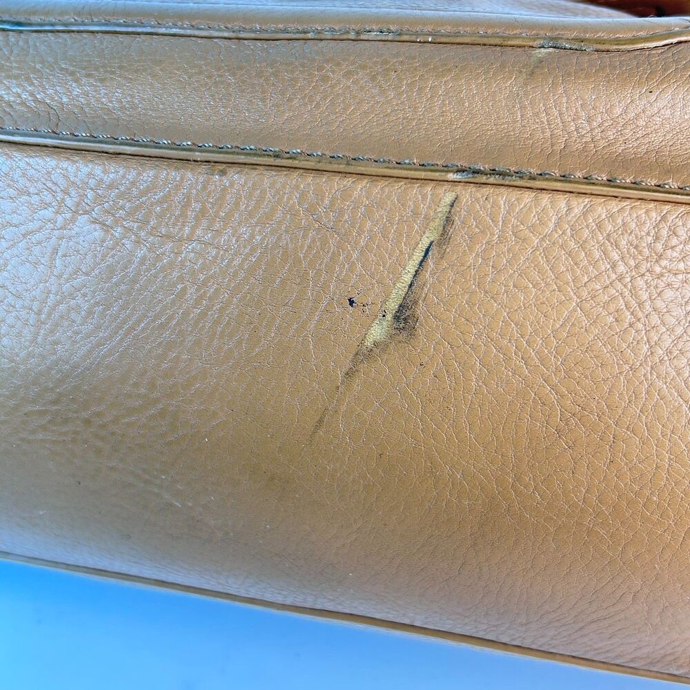 Tory Burch Amanda Caramel Tan Pebble Leather Dual Handle Satchel Tote Bag - Picture 11 of 16